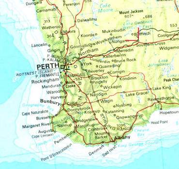 mappa western Australia